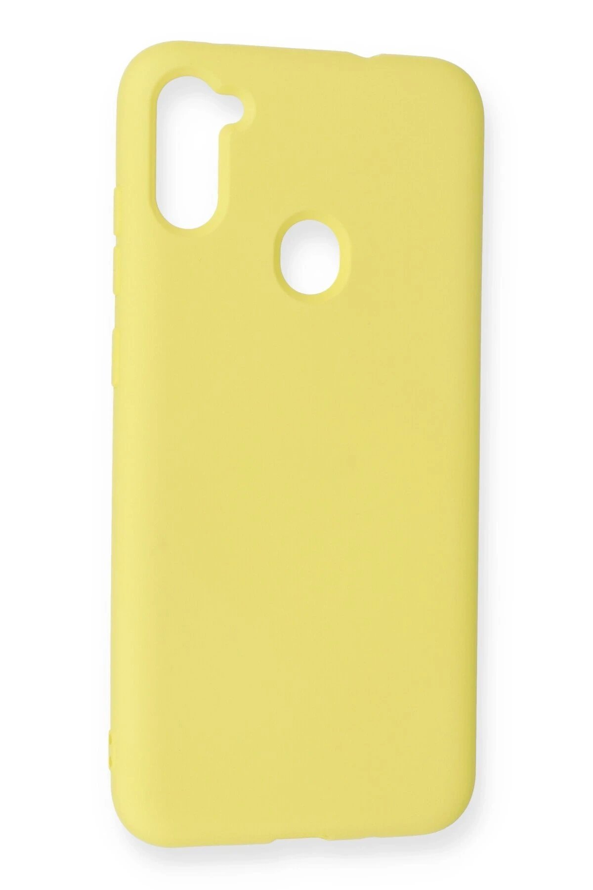 Samsung Galaxy A11 Kılıf Nano içi Kadife Silikon - Sarı-(5796) - Görsel 2