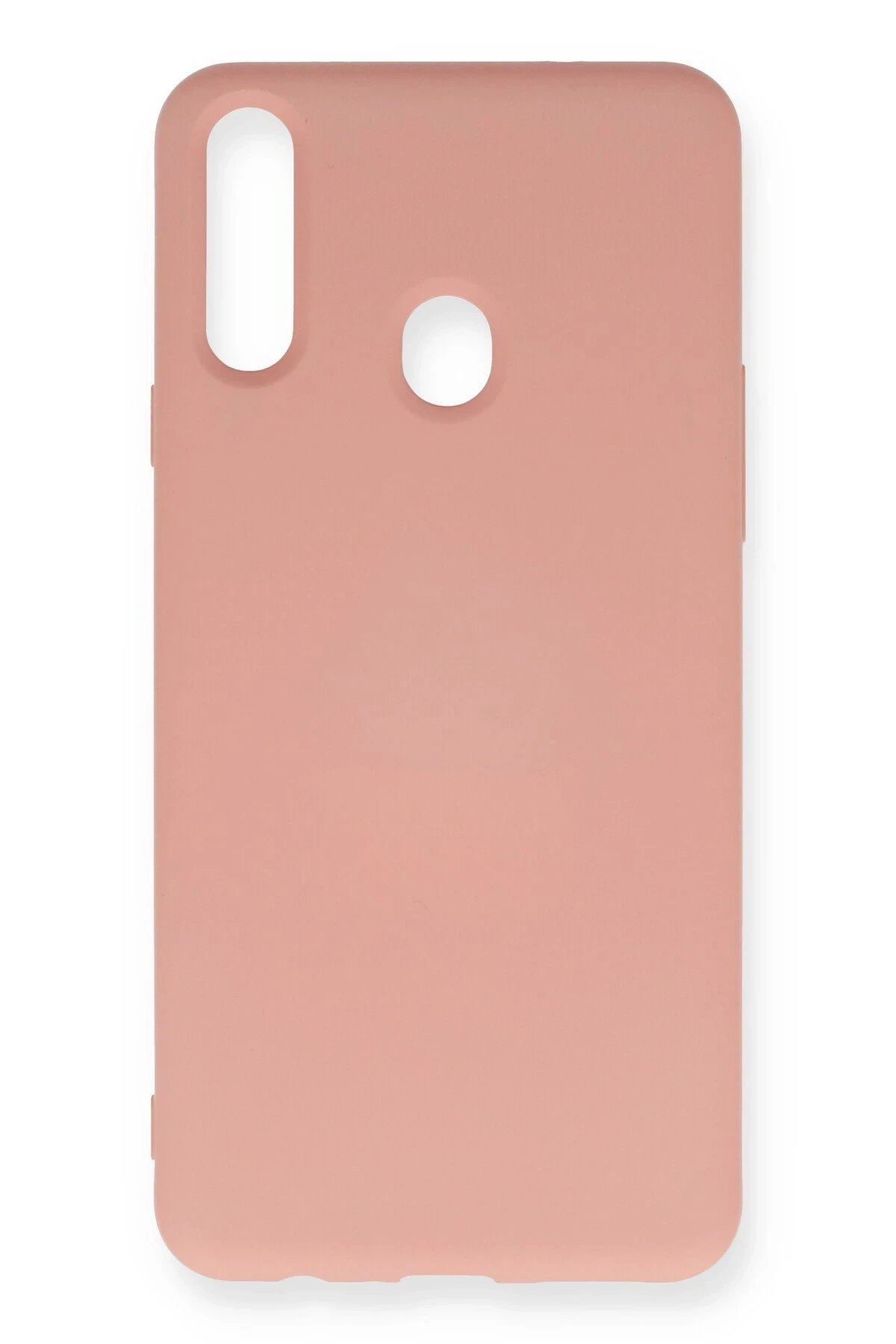 Samsung Galaxy A20S Kılıf Nano içi Kadife Silikon - Pudra-(5796)