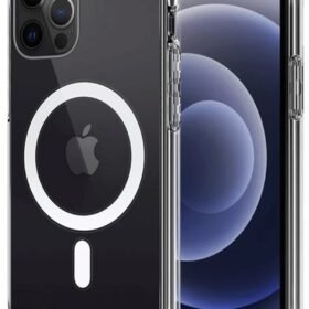 iPhone 12 Kılıf Magneticsafe Şeffaf Silikon - Şeffaf-(5796)
