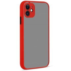 iPhone 12 Kılıf Montreal Silikon Kapak - Kırmızı-(5796)