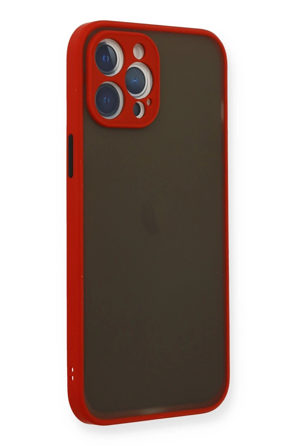 iPhone 12 Pro Kılıf Montreal Silikon Kapak - Kırmızı-(5796) - Görsel 2