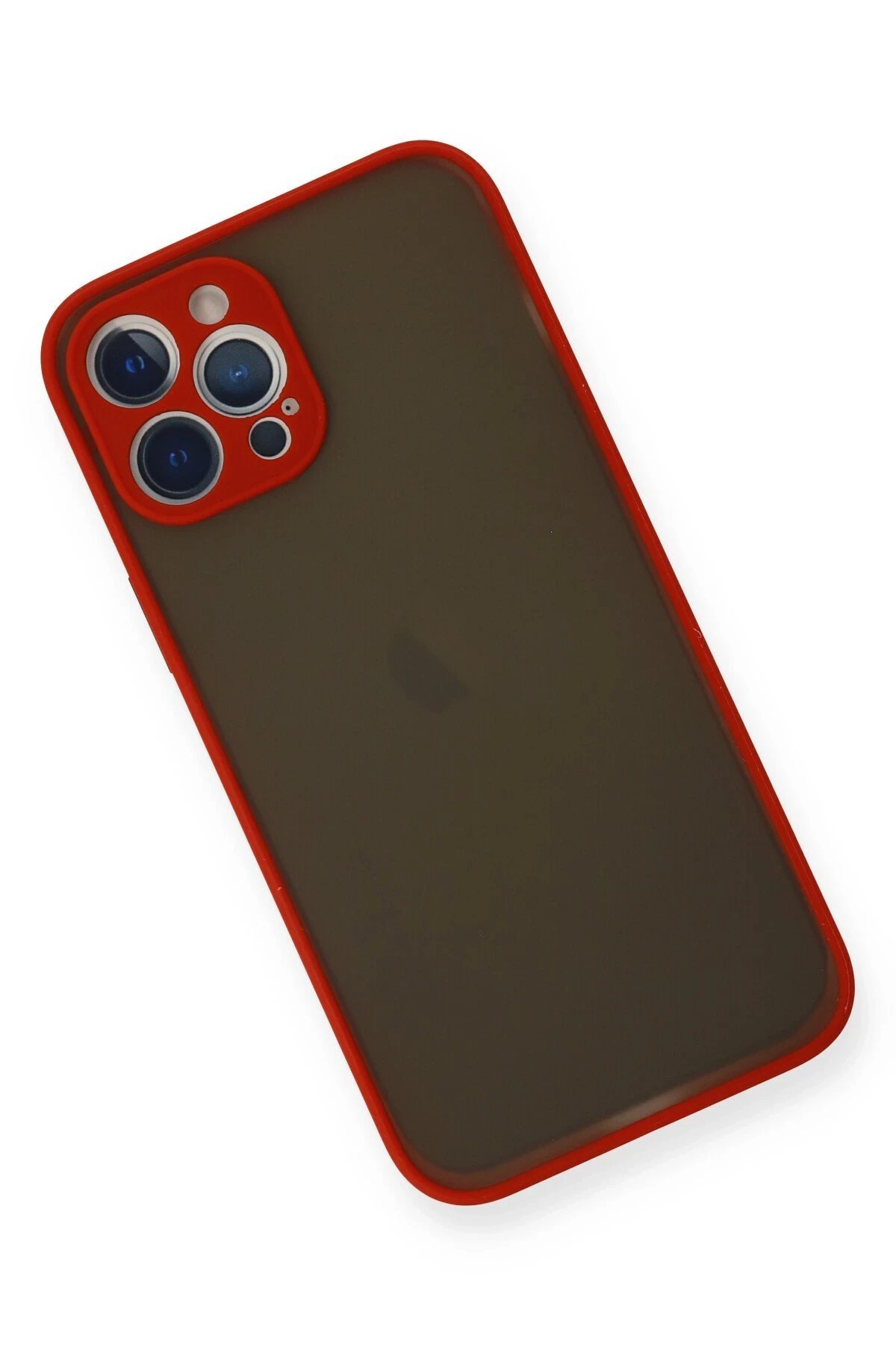 iPhone 12 Pro Kılıf Montreal Silikon Kapak - Kırmızı-(5796) - Görsel 3