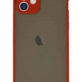 iPhone 12 Mini Kılıf Montreal Silikon Kapak - Kırmızı-(5796)