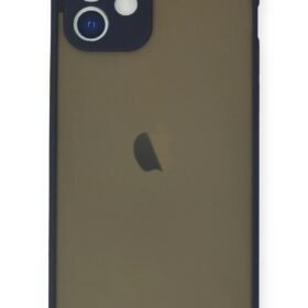 iPhone 12 Mini Kılıf Montreal Silikon Kapak - Lacivert-(5796)