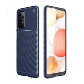 Samsung Galaxy A52 Kılıf Auto Focus Karbon Kapak - Lacivert-(5796)