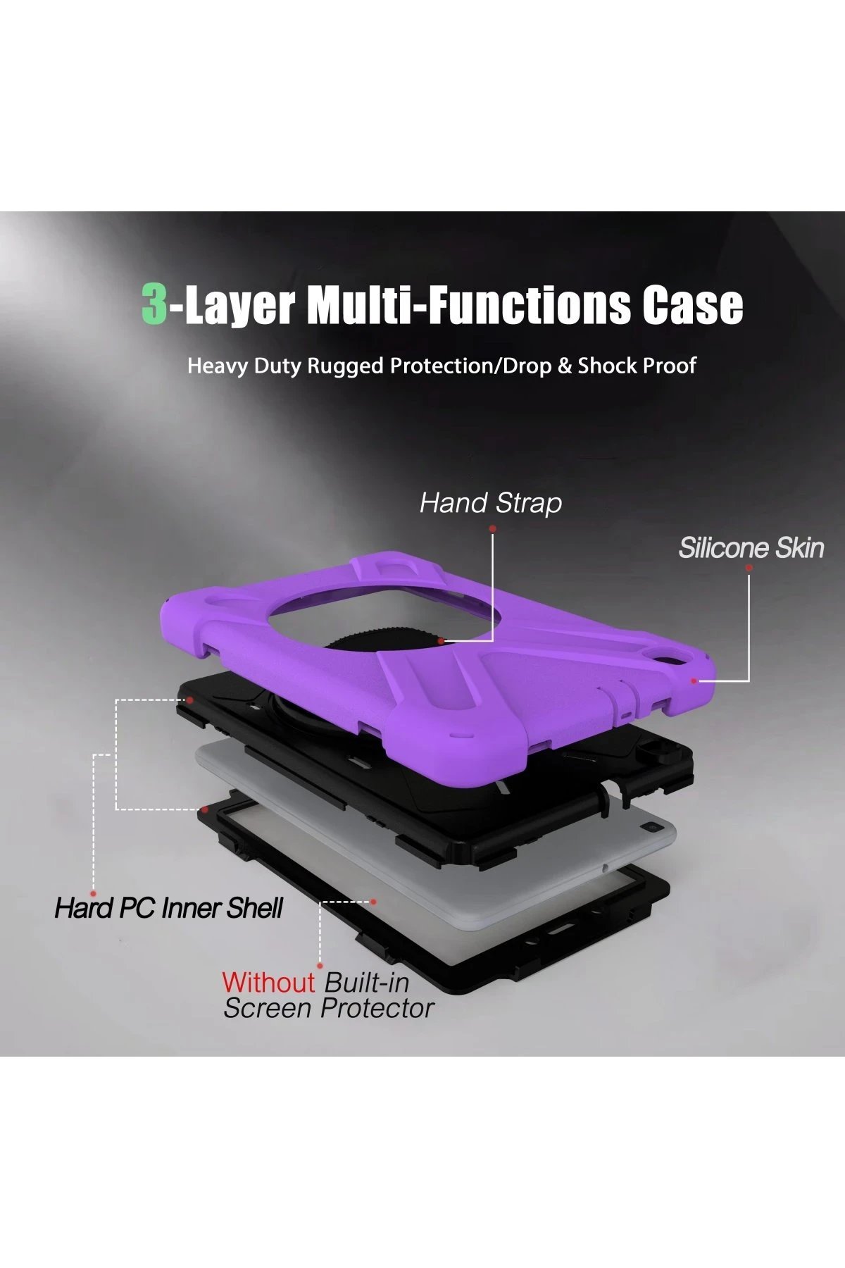 Samsung Galaxy T290 Tab A 8 Kılıf Amazing Tablet Kapak - Mor-(5796) - Görsel 4