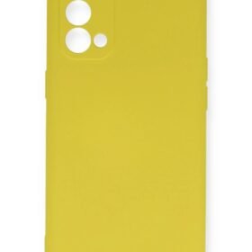 Oppo Reno 5 Kılıf Nano içi Kadife Silikon - Sarı-(5796)