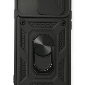 iPhone 7 Kılıf Pars Lens Yüzüklü Silikon - Siyah-(5796)