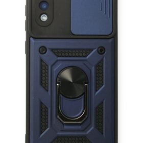 Samsung Galaxy A02 Kılıf Pars Lens Yüzüklü Silikon - Lacivert-(5796)