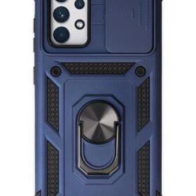 Samsung Galaxy A72 Kılıf Pars Lens Yüzüklü Silikon - Lacivert-(5796)