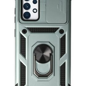 Samsung Galaxy A72 Kılıf Pars Lens Yüzüklü Silikon - Yeşil-(5796)