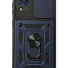 Samsung Galaxy A12 Kılıf Pars Lens Yüzüklü Silikon - Lacivert-(5796)