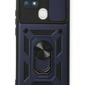 Oppo A15 Kılıf Pars Lens Yüzüklü Silikon - Lacivert-(5796)