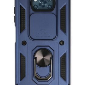 Xiaomi Pocophone X3 Kılıf Pars Lens Yüzüklü Silikon - Lacivert-(5796)