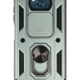 Xiaomi Pocophone X3 Kılıf Pars Lens Yüzüklü Silikon - Yeşil-(5796)