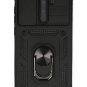 Xiaomi Redmi Note 8 Pro Kılıf Pars Lens Yüzüklü Silikon - Siyah-(5796)