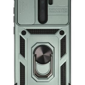 Xiaomi Redmi Note 8 Pro Kılıf Pars Lens Yüzüklü Silikon - Yeşil-(5796)