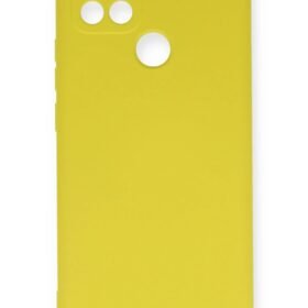Oppo A15 Kılıf Nano içi Kadife Silikon - Sarı-(5796)