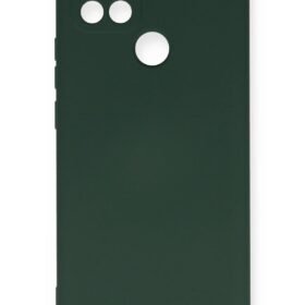 Oppo A15 Kılıf Nano içi Kadife Silikon - Koyu Yeşil-(5796)