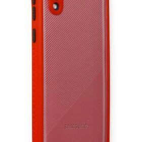 Samsung Galaxy A01 Core Kılıf Miami Şeffaf Silikon - Kırmızı-(5796)