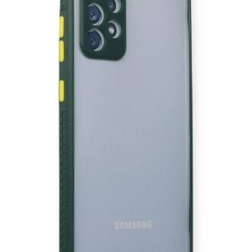 Samsung Galaxy A72 Kılıf Miami Şeffaf Silikon - Koyu Yeşil-(5796)