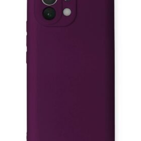Xiaomi Mi 11 Kılıf First Silikon - Mürdüm-(5796)