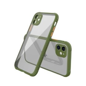 iPhone 12 Mini Kılıf Miami Şeffaf Silikon - Koyu Yeşil-(5796)