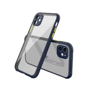 iPhone 12 Mini Kılıf Miami Şeffaf Silikon - Lacivert-(5796)