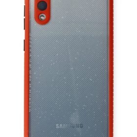 Samsung Galaxy A02 Kılıf Miami Şeffaf Silikon - Kırmızı-(5796)
