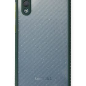 Samsung Galaxy A02 Kılıf Miami Şeffaf Silikon - Koyu Yeşil-(5796)