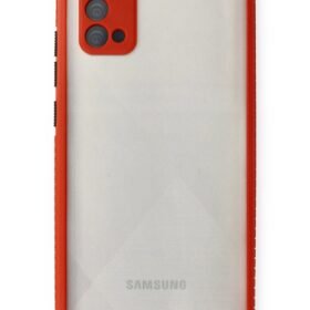 Samsung Galaxy A02S Kılıf Miami Şeffaf Silikon - Kırmızı-(5796)