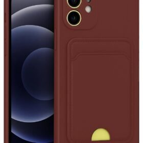 iPhone 11 Kılıf Kelvin Kartvizitli Silikon - Bordo-(5796)