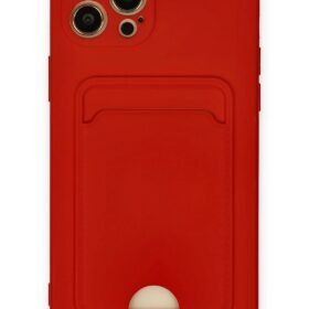iPhone 12 Pro Max Kılıf Kelvin Kartvizitli Silikon - Kırmızı-(5796)