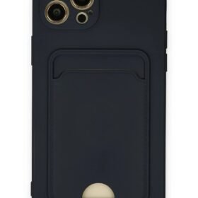 iPhone 12 Pro Max Kılıf Kelvin Kartvizitli Silikon - Lacivert-(5796)