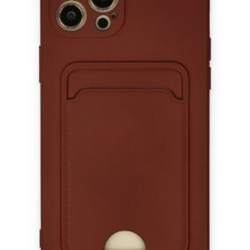 iPhone 12 Pro Max Kılıf Kelvin Kartvizitli Silikon - Bordo-(5796)