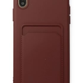 iPhone XS Max Kılıf Kelvin Kartvizitli Silikon - Bordo-(5796)