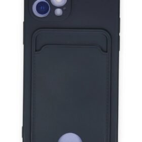 iPhone 12 Kılıf Kelvin Kartvizitli Silikon - Lacivert-(5796)