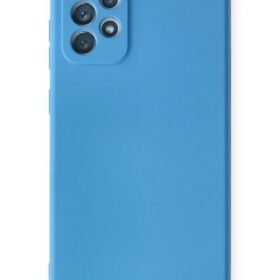 Samsung Galaxy A72 Kılıf Nano içi Kadife Silikon - Mavi-(5796)