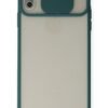 iPhone X Kılıf Palm Buzlu Kamera Sürgülü Silikon - Yeşil-(5796)