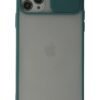 iPhone 11 Pro Kılıf Palm Buzlu Kamera Sürgülü Silikon - Yeşil-(5796)