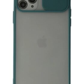 iPhone 11 Pro Kılıf Palm Buzlu Kamera Sürgülü Silikon - Yeşil-(5796)