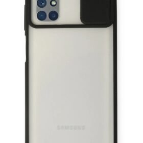 Samsung Galaxy M51 Kılıf Palm Buzlu Kamera Sürgülü Silikon - Siyah-(5796)