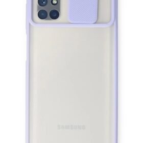 Samsung Galaxy M51 Kılıf Palm Buzlu Kamera Sürgülü Silikon - Lila-(5796)