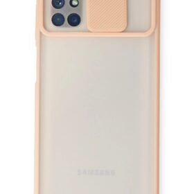 Samsung Galaxy M51 Kılıf Palm Buzlu Kamera Sürgülü Silikon - Pembe-(5796)