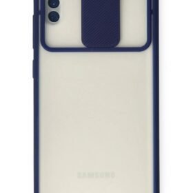 Samsung Galaxy A11 Kılıf Palm Buzlu Kamera Sürgülü Silikon - Lacivert-(5796)