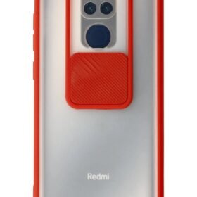 Xiaomi Redmi Note 9 Kılıf Palm Buzlu Kamera Sürgülü Silikon - Kırmızı-(5796)