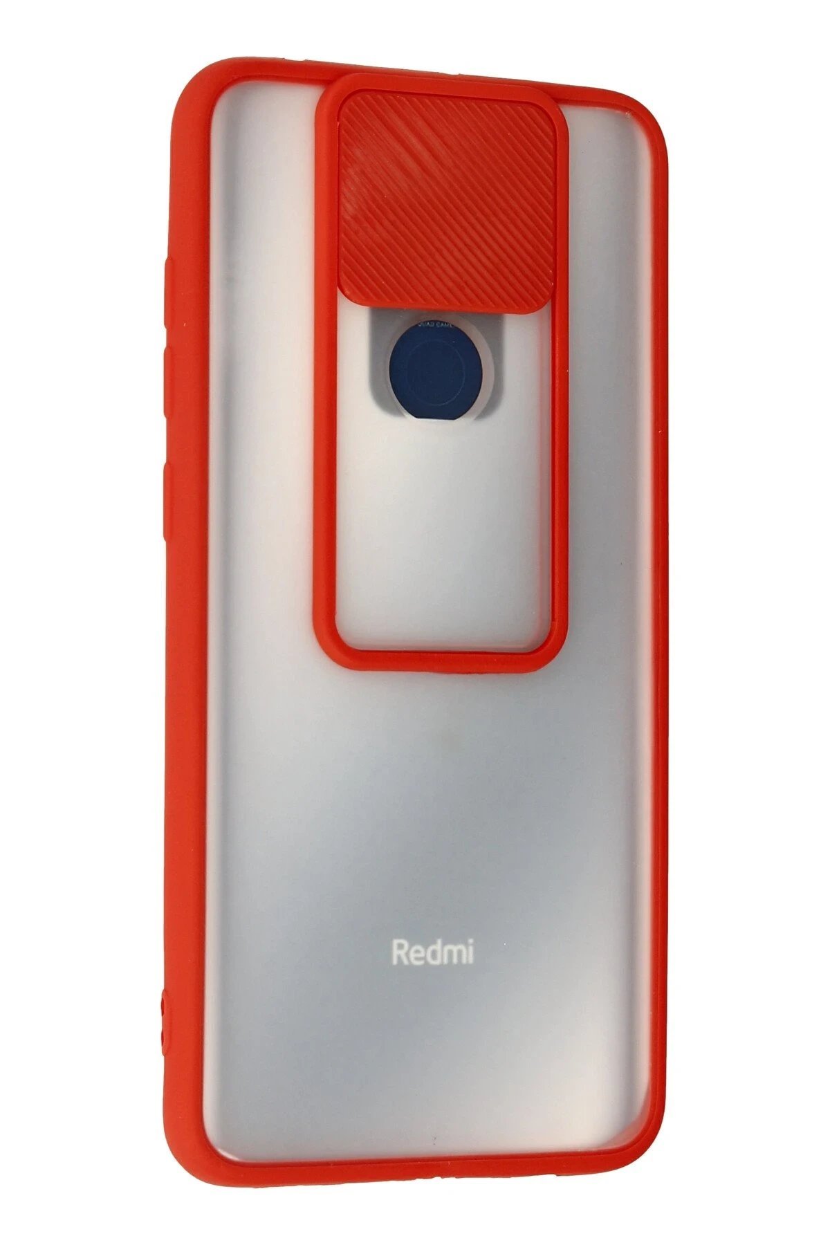 Xiaomi Redmi Note 9 Kılıf Palm Buzlu Kamera Sürgülü Silikon - Kırmızı-(5796) - Görsel 3