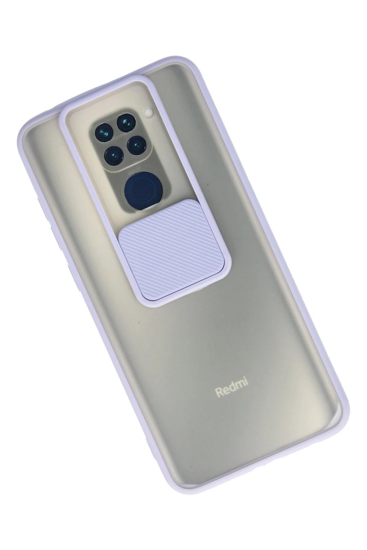 Xiaomi Redmi Note 9 Kılıf Palm Buzlu Kamera Sürgülü Silikon - Lila-(5796) - Görsel 2