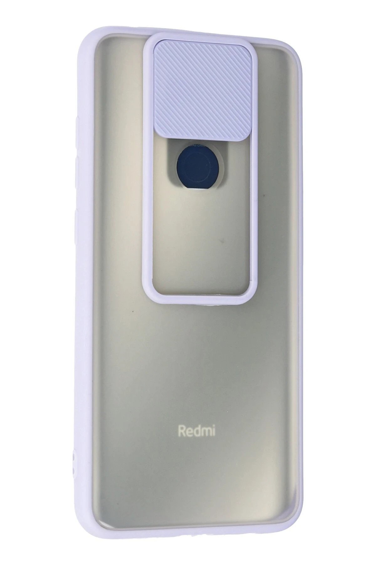 Xiaomi Redmi Note 9 Kılıf Palm Buzlu Kamera Sürgülü Silikon - Lila-(5796) - Görsel 3