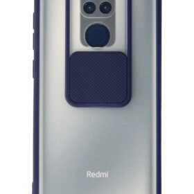 Xiaomi Redmi Note 9 Kılıf Palm Buzlu Kamera Sürgülü Silikon - Lacivert-(5796)